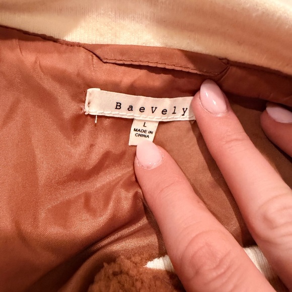 Baevely Brown Teddy Varsity Jacket - Picture 3 of 3